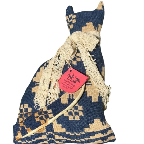 Other - Vintage Large Handmade Cat Tapestry Pillow Door Stop Accent Pillow Cushion